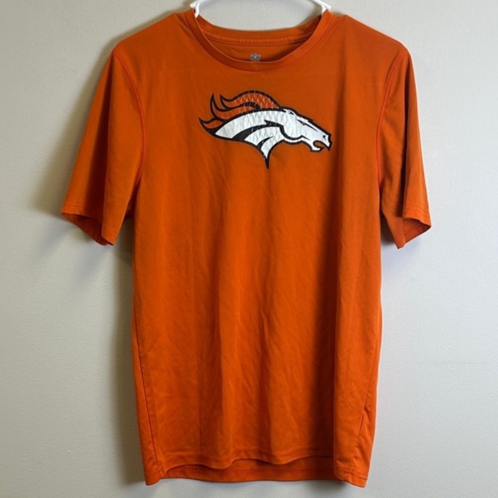 NFL Denver Broncos Orange Short Sleeve Tee with Logo